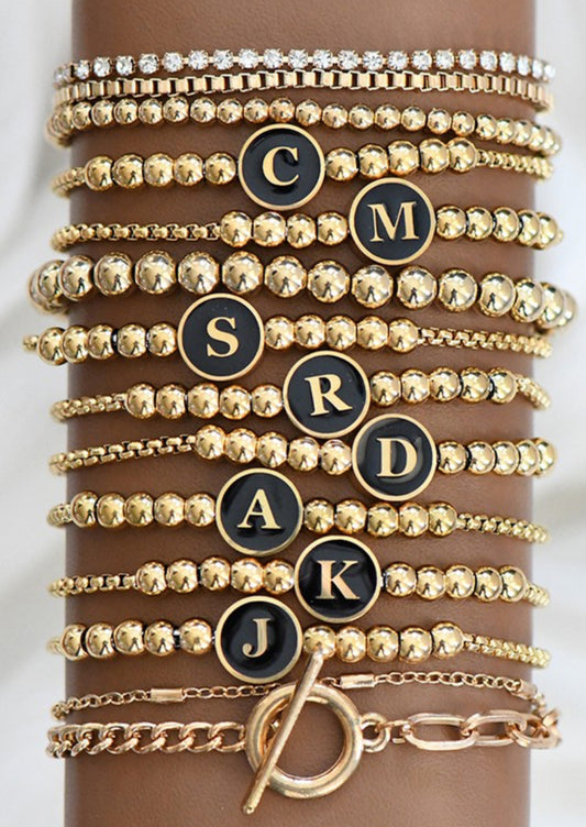 Initial Beaded Bracelet