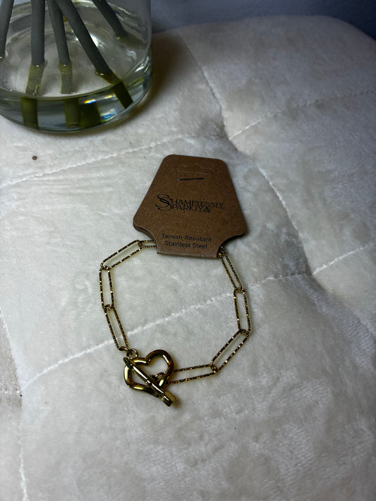 Hearted Paperclip Bracelet