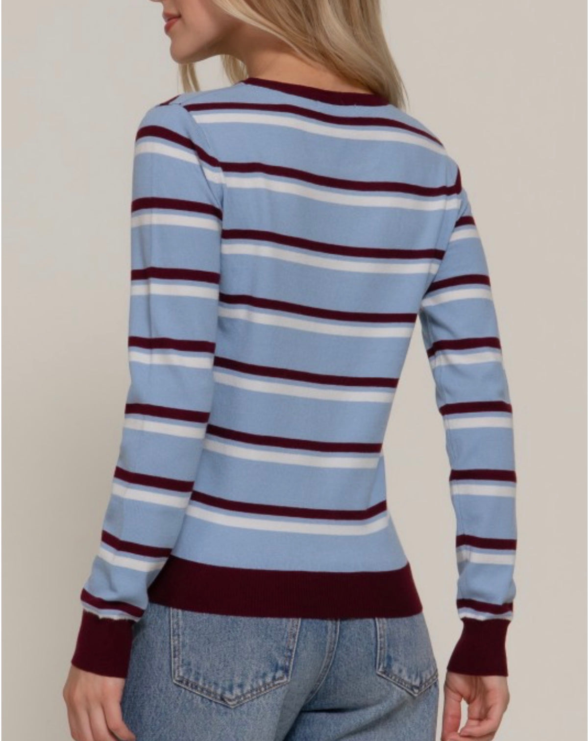 Round Neck Stripe Sweater