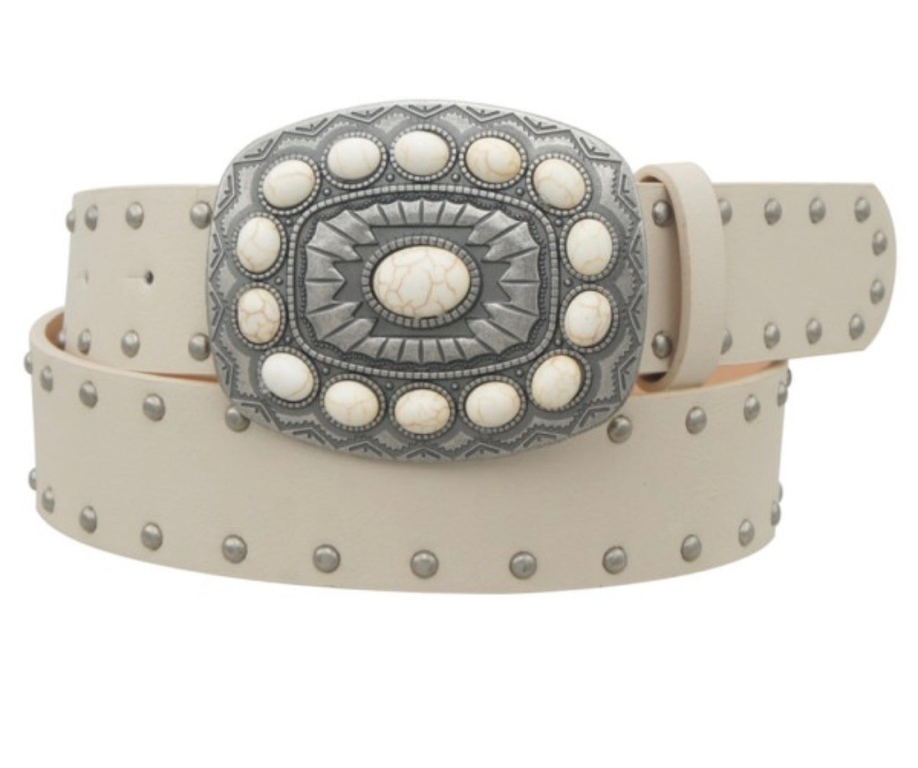 Rectangle Strap Belt (Bone)