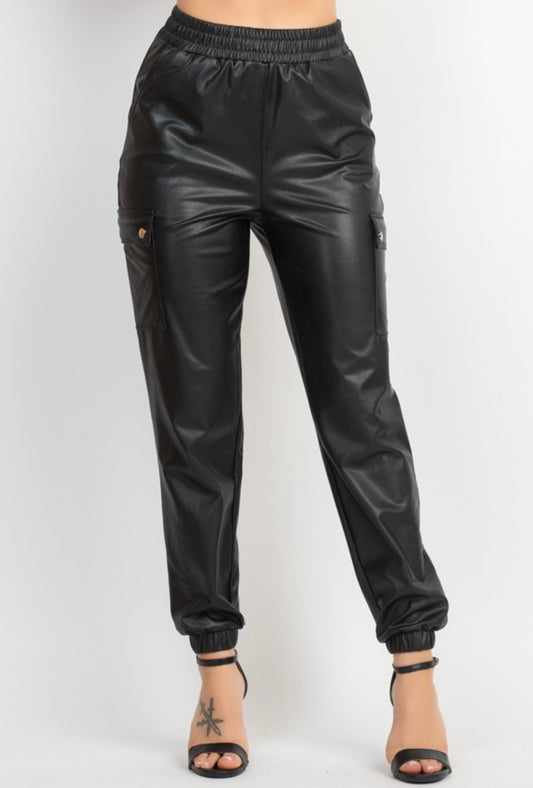 Patrica Leather Jogger Pants