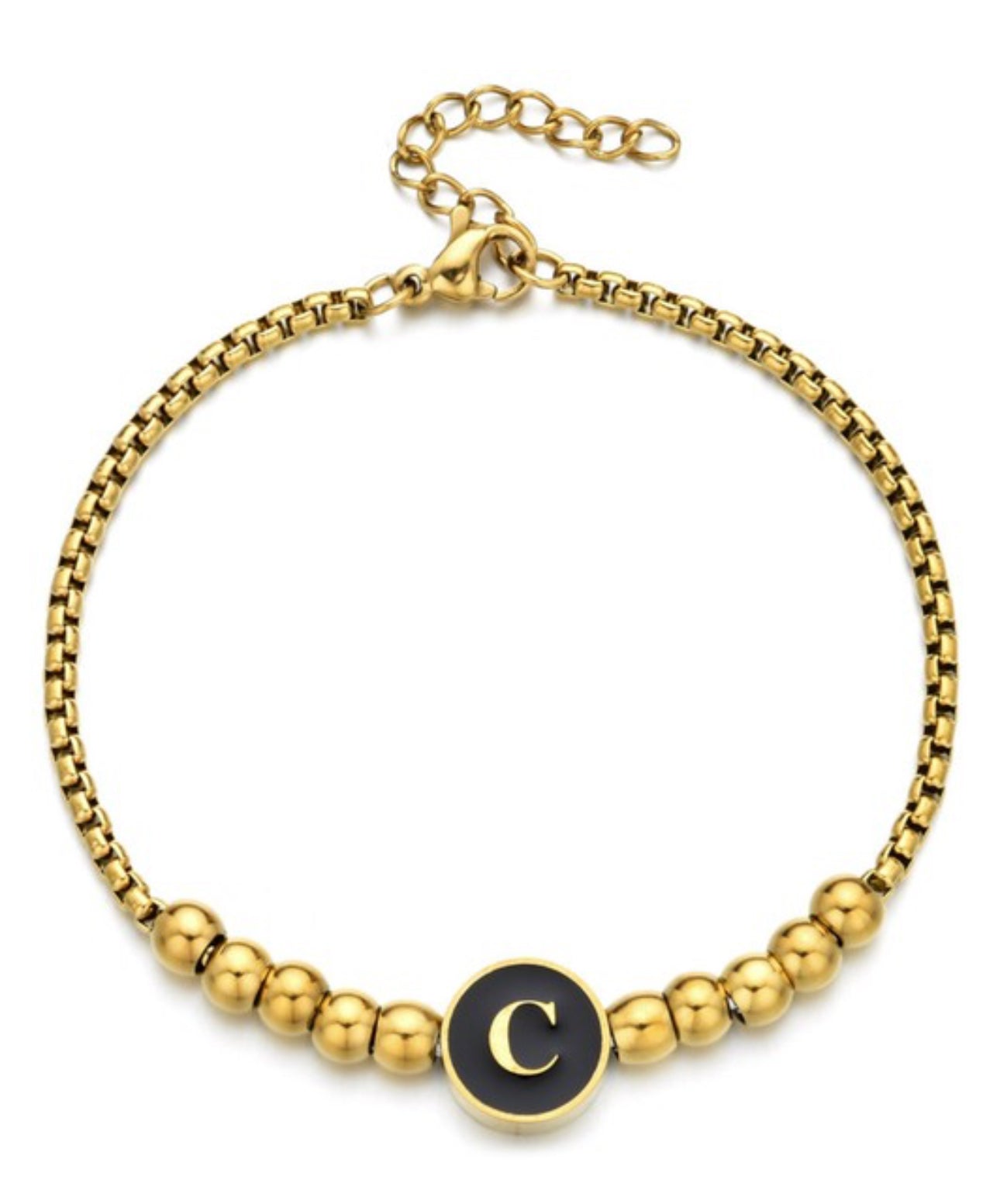 Initial Beaded Bracelet