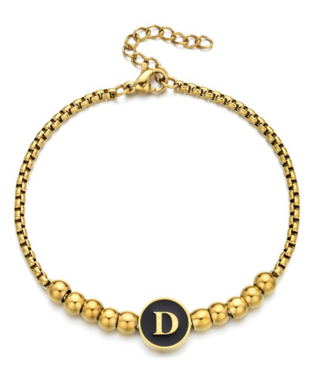 Initial Beaded Bracelet