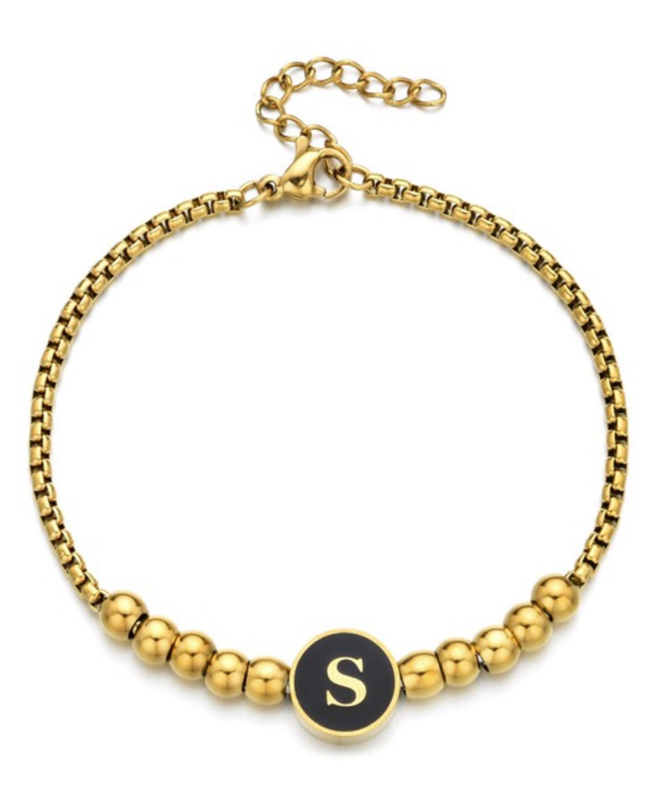 Initial Beaded Bracelet