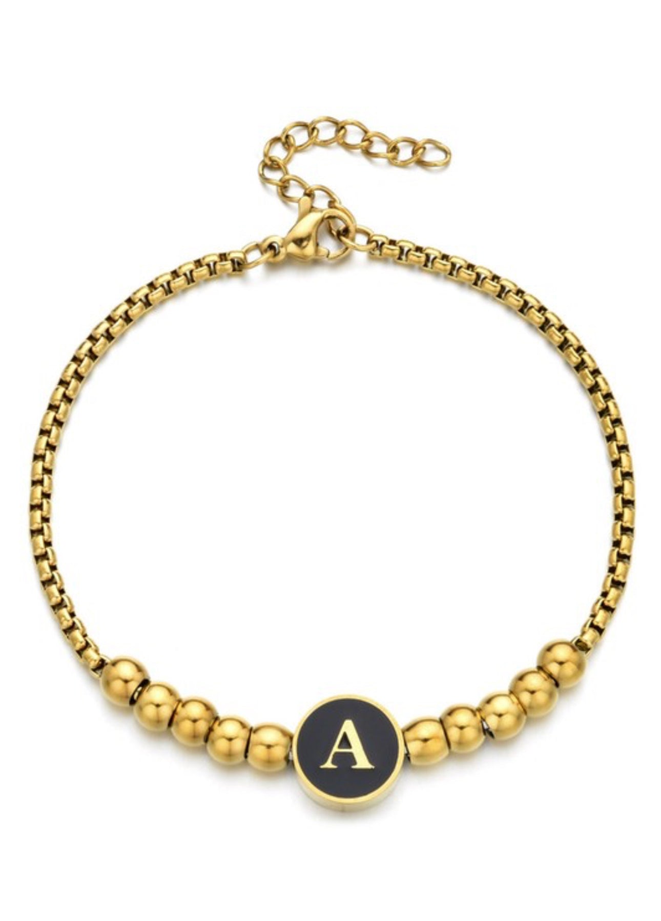 Initial Beaded Bracelet