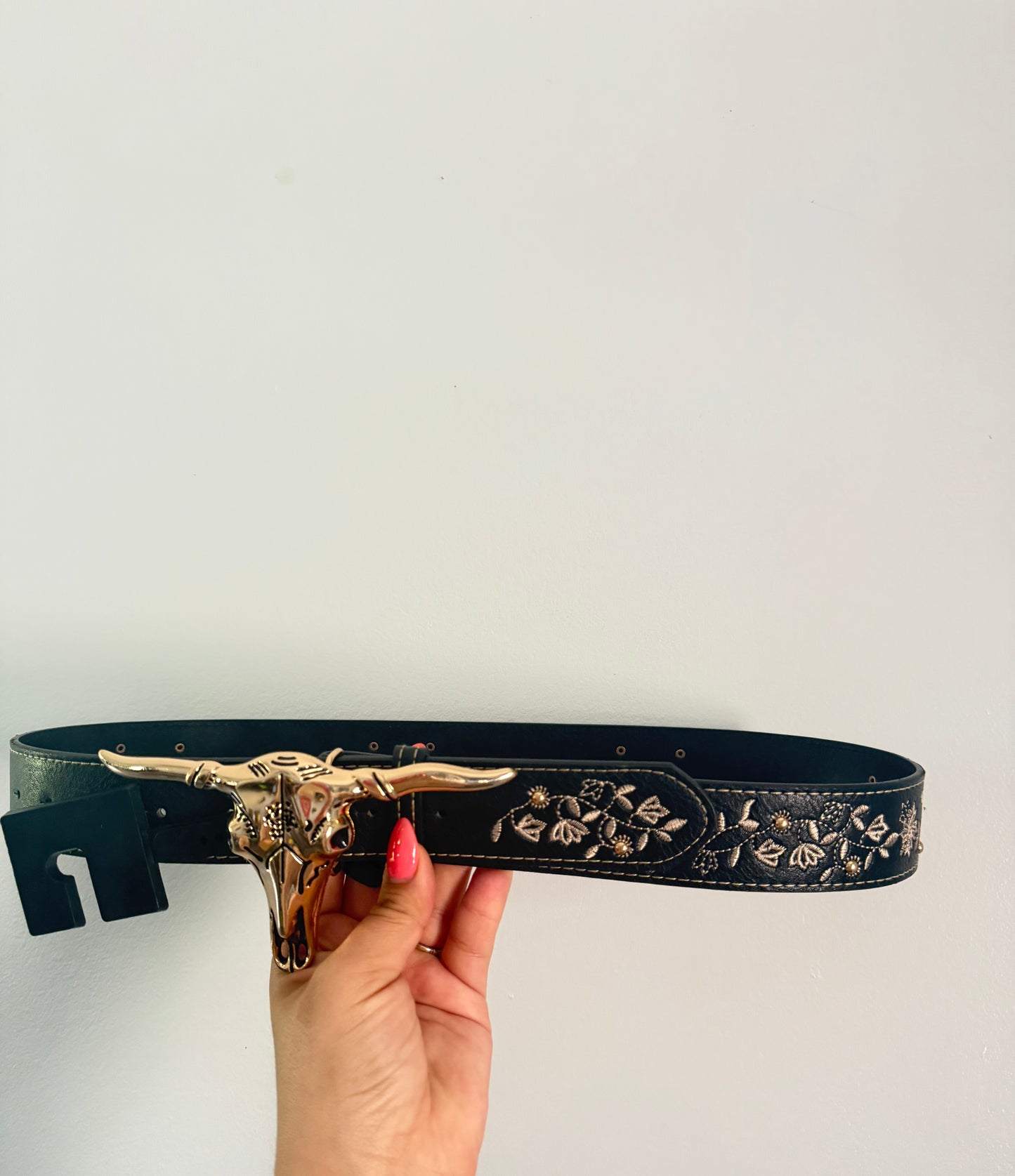 Longhorn 3D Strap Belt (Black)