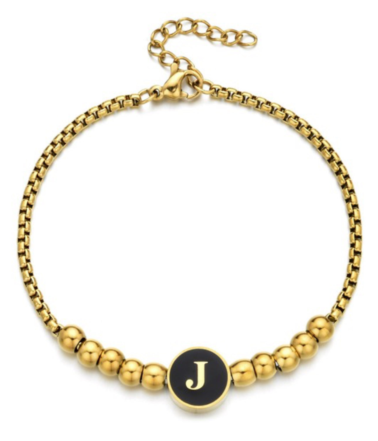 Initial Beaded Bracelet