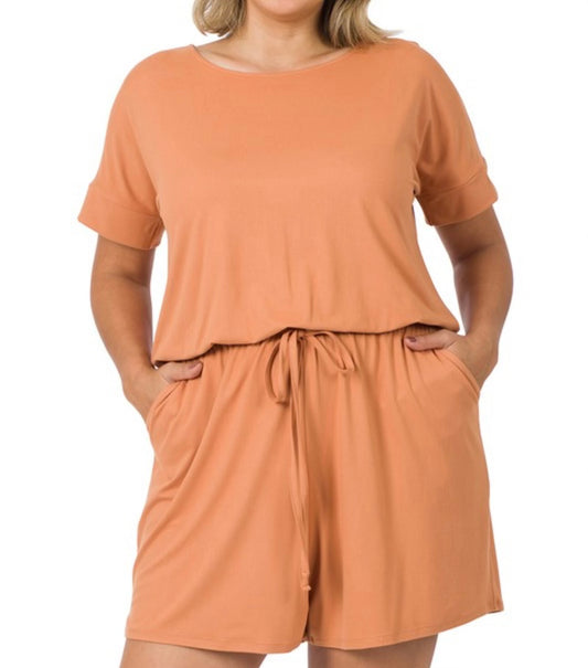 (PLUS SIZE) Romper With Pockets