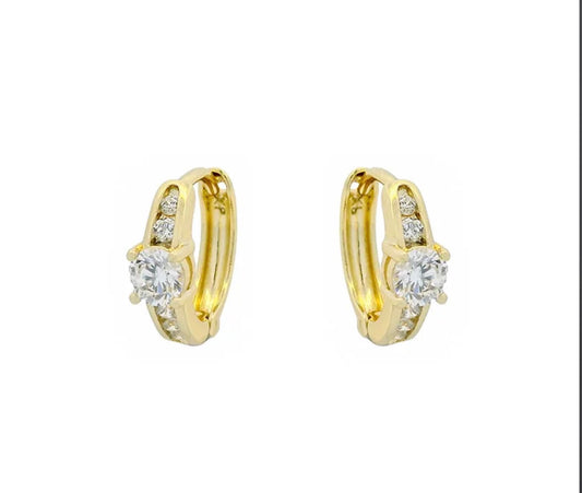 Gold Hoops With Dimond