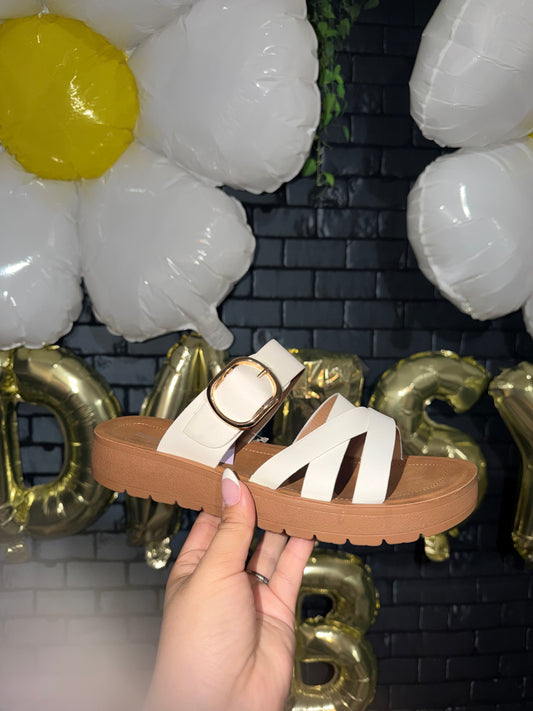 Elisa Sandals (White)