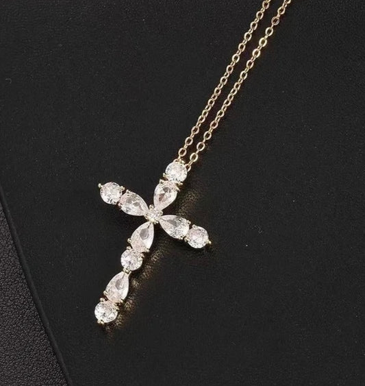 Cross Necklace (Clear)