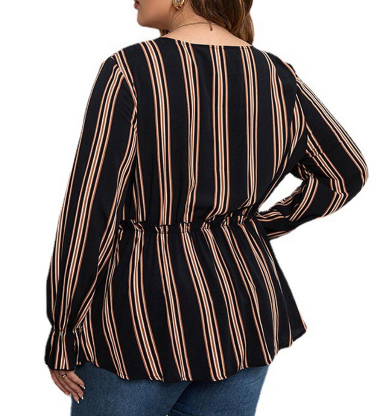 Plus Size Striped Blouse