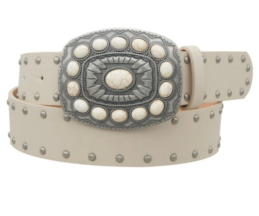 Rectangle Strap Belt (Bone)