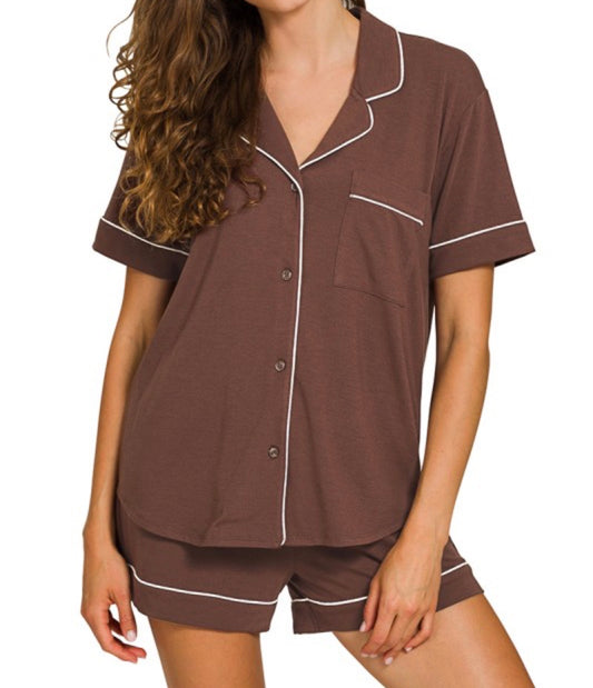 PJ Short Set (Brown)