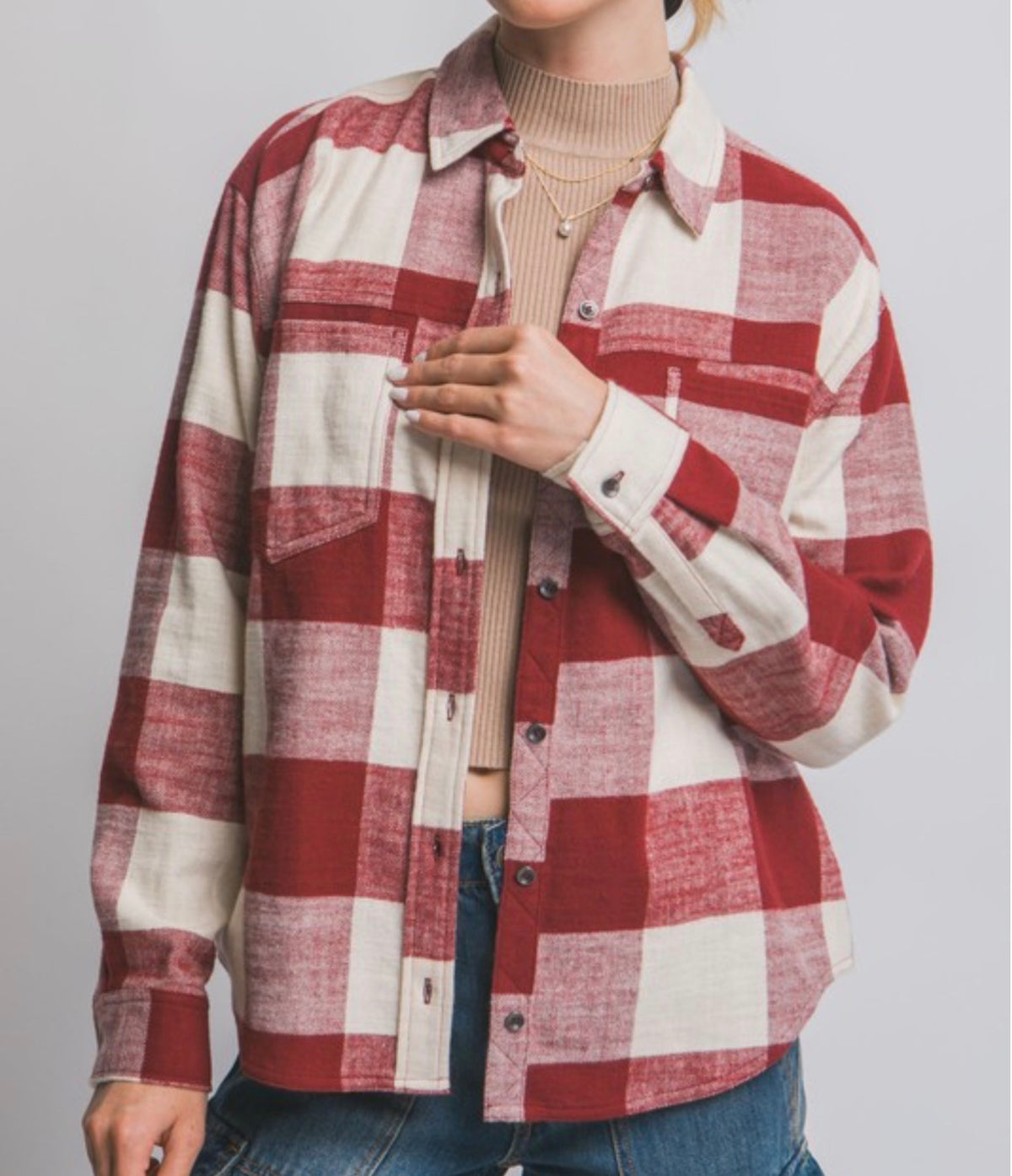 Jade Flannel Shirt (Red)