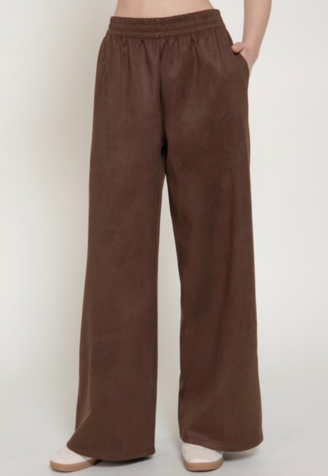 Elastic Suede Long Pants
