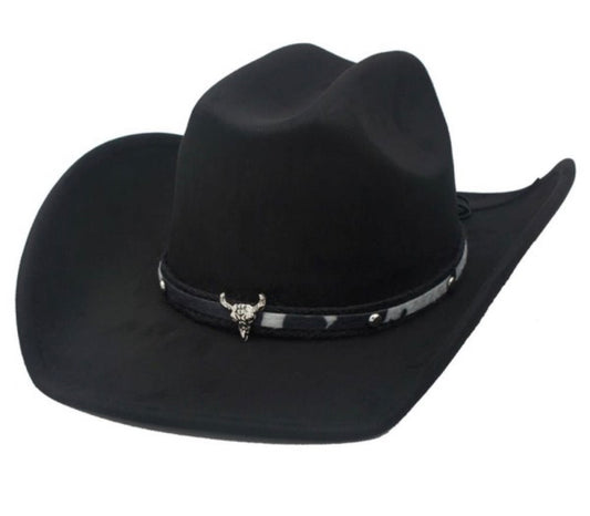 Longhorn Cowgirl Hat (Black)