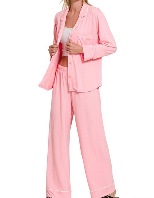Pink Long Sleeve PJ Set