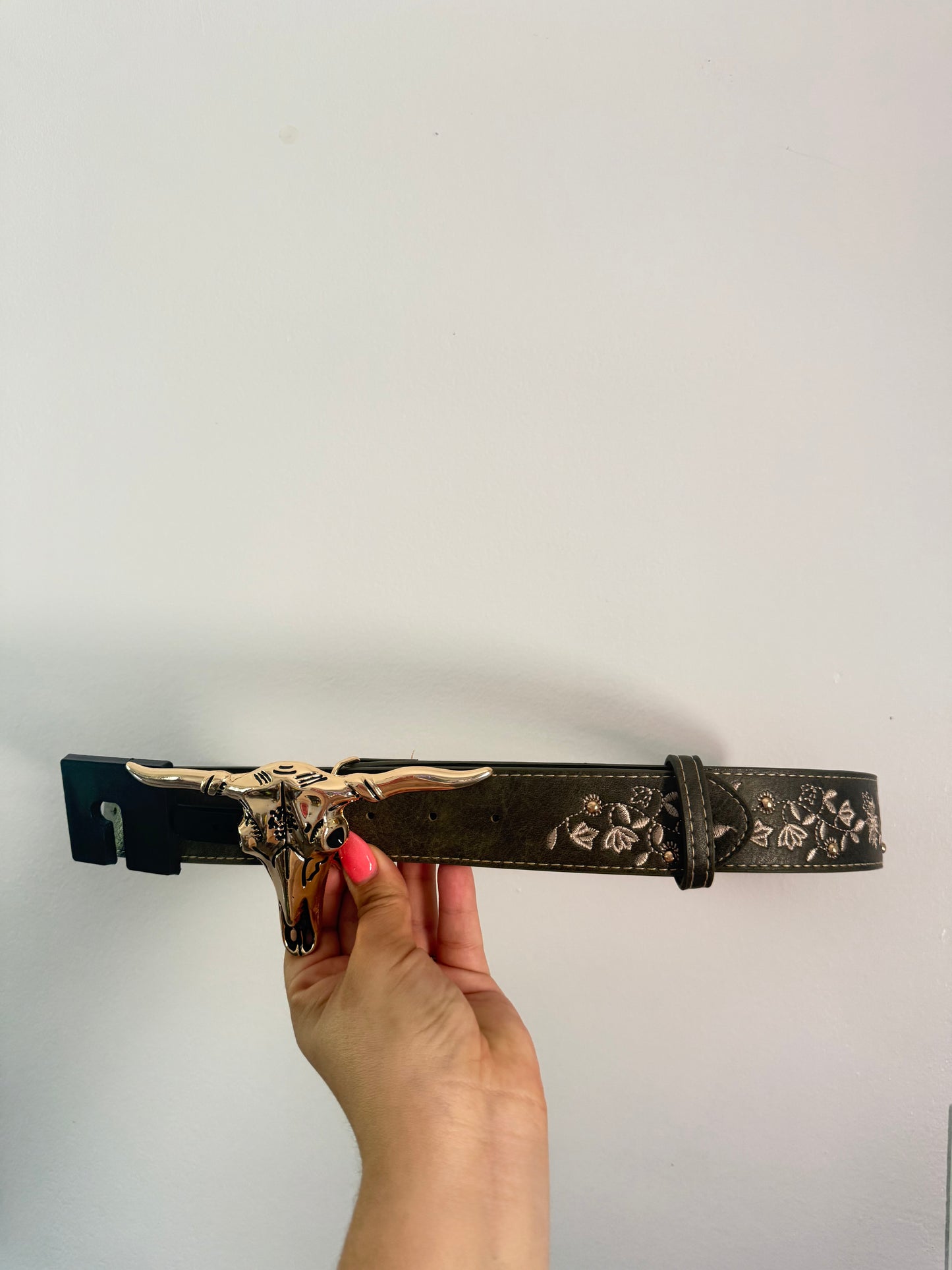 Longhorn 3D Strap Belt (Olive)