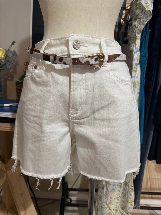 Fatima White Denim Shorts