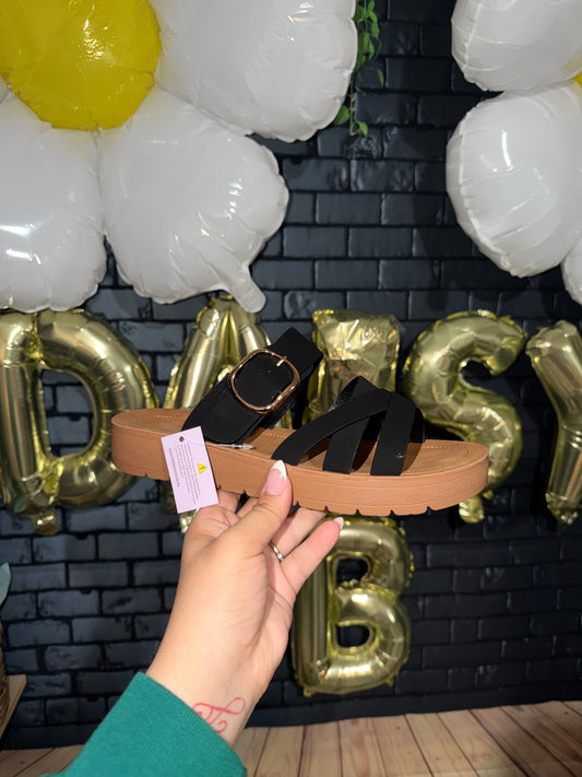 Elisa Sandals (Suede Black)