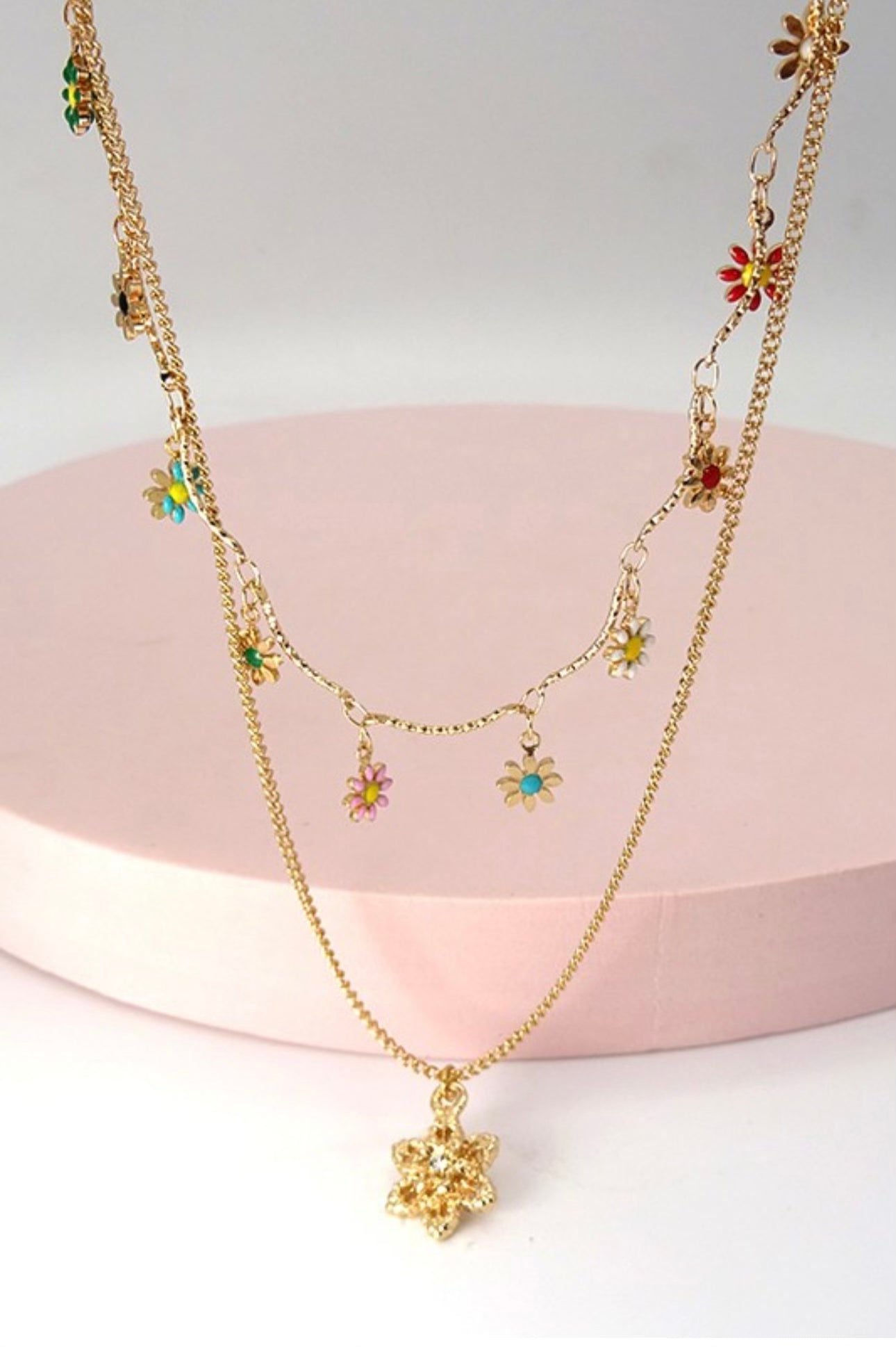 Multi-colored Double Layered Necklace