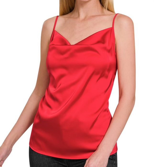 Satin Red Top