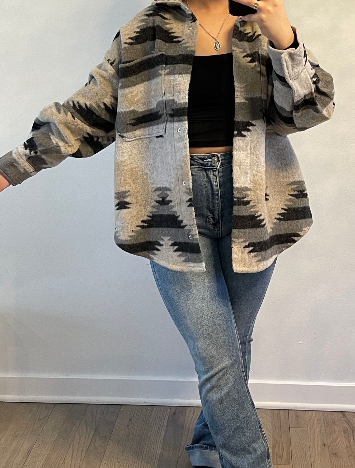 Charcoal Western Aztec Jacket